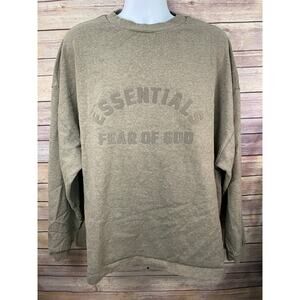 Fear of God Essentials Pull-Over Crew Neck Grey Streetwear Sweatshirt Size L